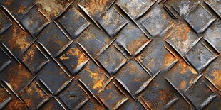 生锈菱形钢板纹理背景