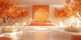 橙色浪漫婚礼仪式场地