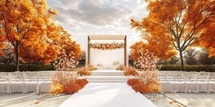 秋日浪漫户外婚礼仪式区