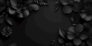 黑色花卉装饰背景图