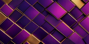 紫色金色方块立体背景图