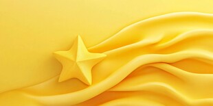 金色飘带与立体五角星