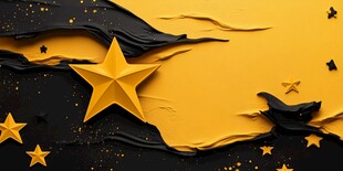 璀璨金黑风星星装饰背景