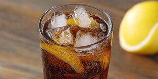 冰爽柠檬可乐饮品特写