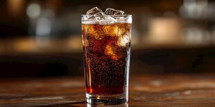 冰爽可乐玻璃杯中的清凉