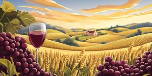 田园葡萄美酒诗意风光