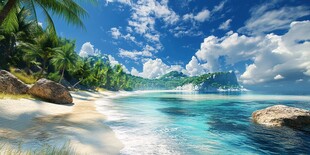 梦幻热带海滩美丽风光