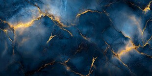 蓝色鎏金大理石纹理背景