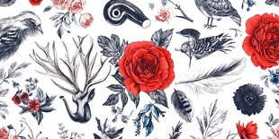 花卉动物图案的精美设计
