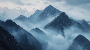 云雾缭绕的壮丽山脉