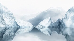静谧冰川湖 山水相映成画
