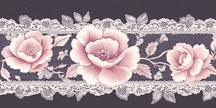 粉色花卉蕾丝花边图案