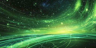 梦幻绿调宇宙星空背景图