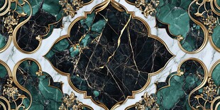 奢华绿金大理石花纹图案