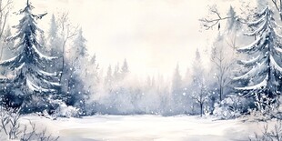 冬日雪林静谧美景