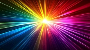 绚丽彩色光线放射背景图