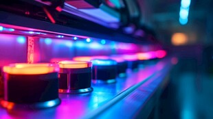 科技感灯光旋钮设备特写