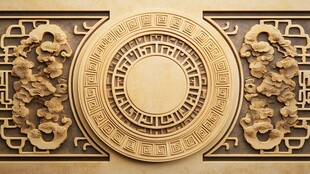 中式浮雕精美古典纹饰