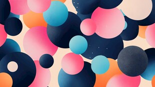 多彩圆形抽象背景图案