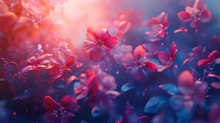 梦幻绚丽的绽放花朵