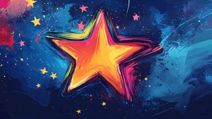 闪耀五星 梦幻绚丽背景