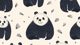 可爱熊猫图案背景设计