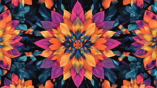 绚丽多彩的花朵图案设计