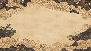 中式古典云纹边框背景图