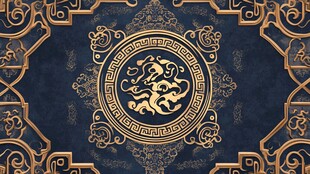 中式古典龙纹华丽背景图