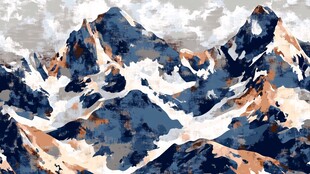 抽象风格壮丽山脉图景