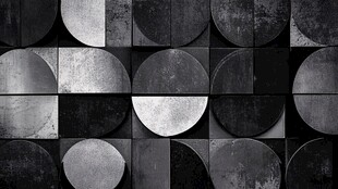 黑白几何圆形拼接图案