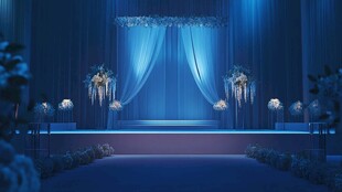 梦幻蓝色系浪漫婚礼舞台