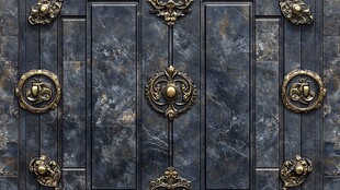 古典奢华金属装饰纹理门