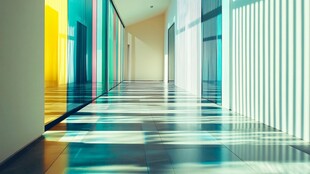 现代明亮的走廊空间