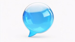 蓝色透明对话气泡图标