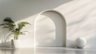 简约拱形空间绿植装饰