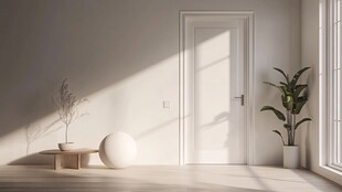 简约明亮的室内空间一角