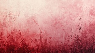 梦幻红调草地风景画面