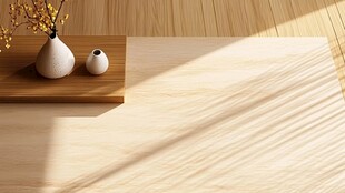 木质地板上的简约摆件