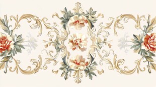 欧式花卉藤蔓精致装饰图案