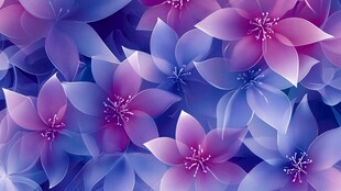 梦幻渐变花卉背景图案