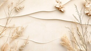 米色背景的干花装饰艺术