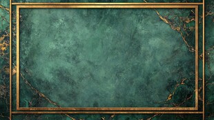 绿底金框奢华背景模板