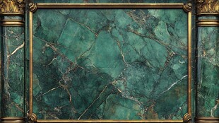 绿玉石配金框奢华背景