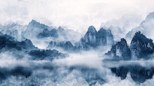 水墨山水间的空灵之景