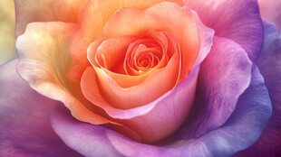 梦幻多彩玫瑰花特写