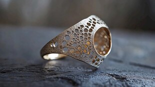 复古镂空花纹精致金戒指