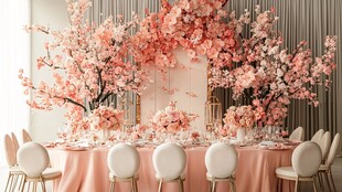 粉色樱花主题浪漫宴会场景