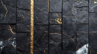 黑金大理石墙面纹理展示