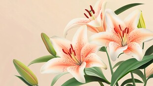 娇艳百合花绽放美丽姿态